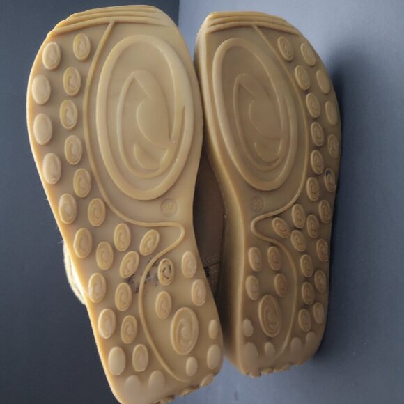 Tan Size 39(approx.8.5 US)side Zip Slight Wedge Faux Fur Suede Lined Boots - Picture 5 of 8